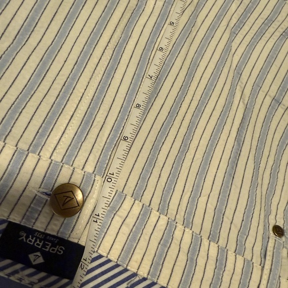 Sperry Blue and White Bermuda Shorts with Pinstripes - Picture 6 of 7